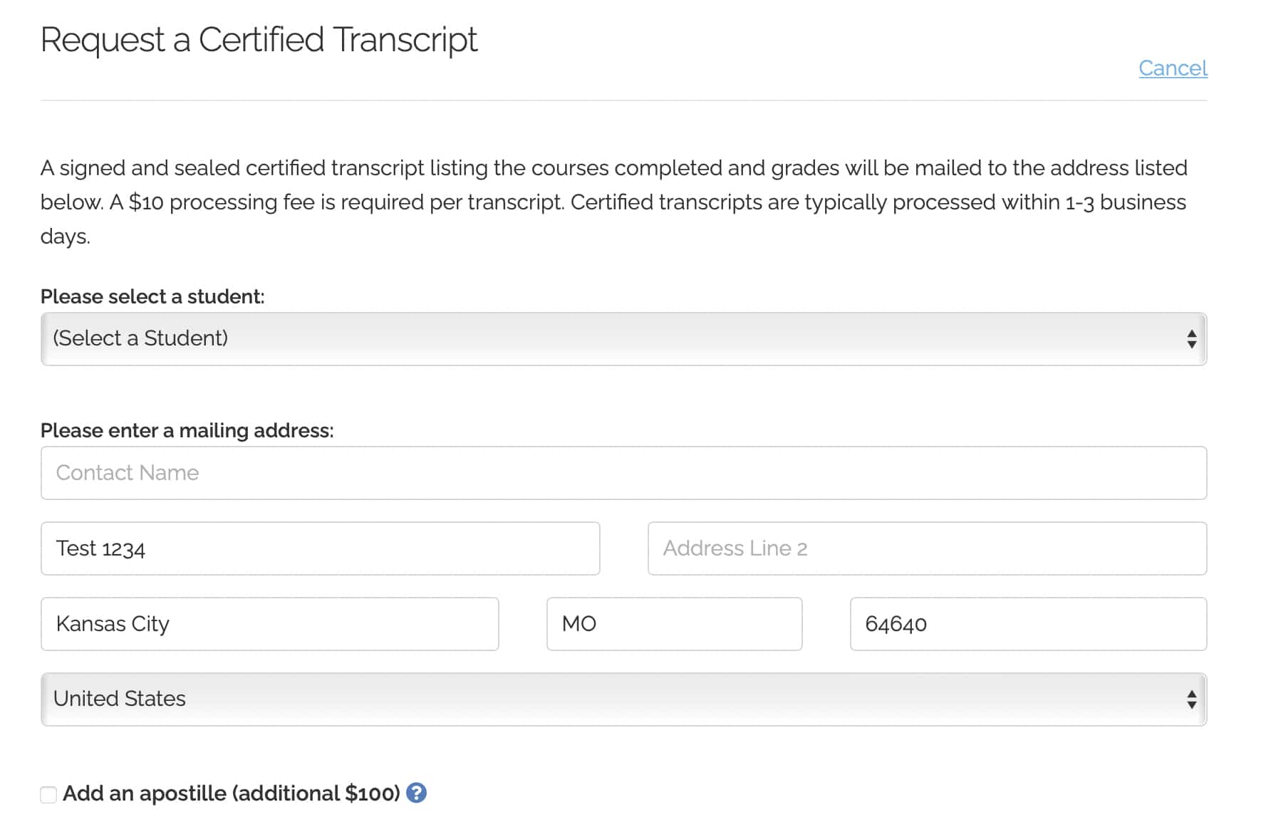 certran2 Requesting a Certified Transcript